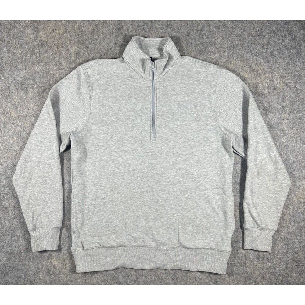 Mountain Hardwear MWH Logo 1/2 Zip Fleece Mens M Gray Pullover Mock Neck Sweater